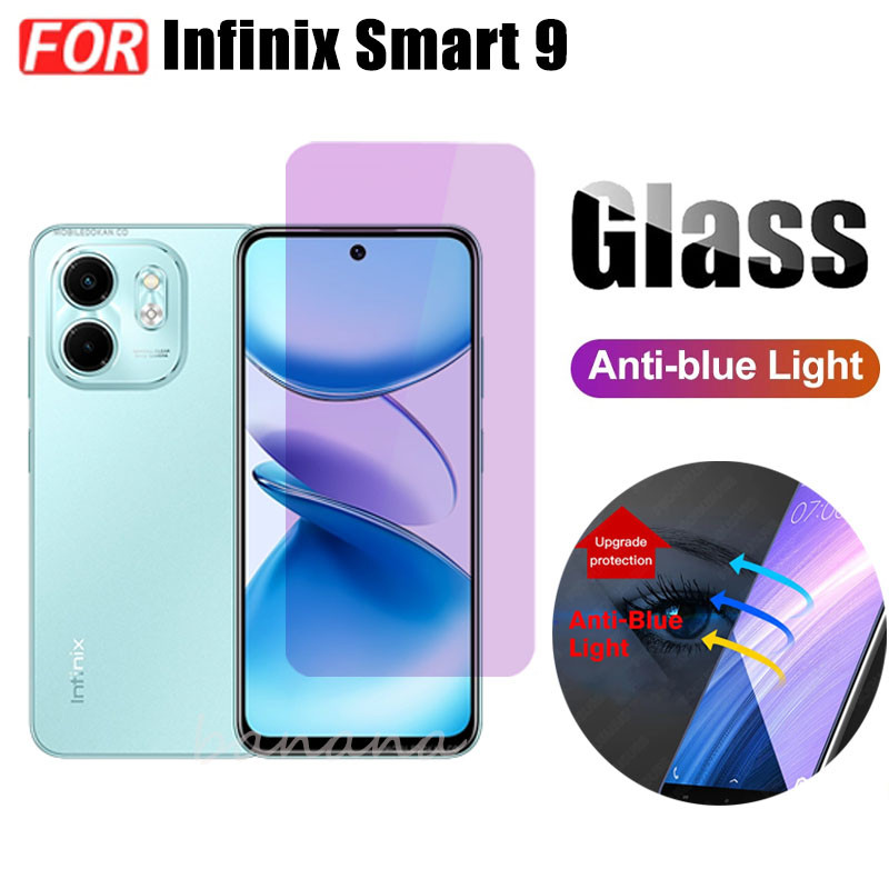 Infinix Smart 9 Kính cường lực tia sáng xanh cho Infinix Smart 8 8HD Smart 8 Plus 8 Pro Bảo vệ màn hình + Phim ống kính máy ảnh + Phim mặt sau
