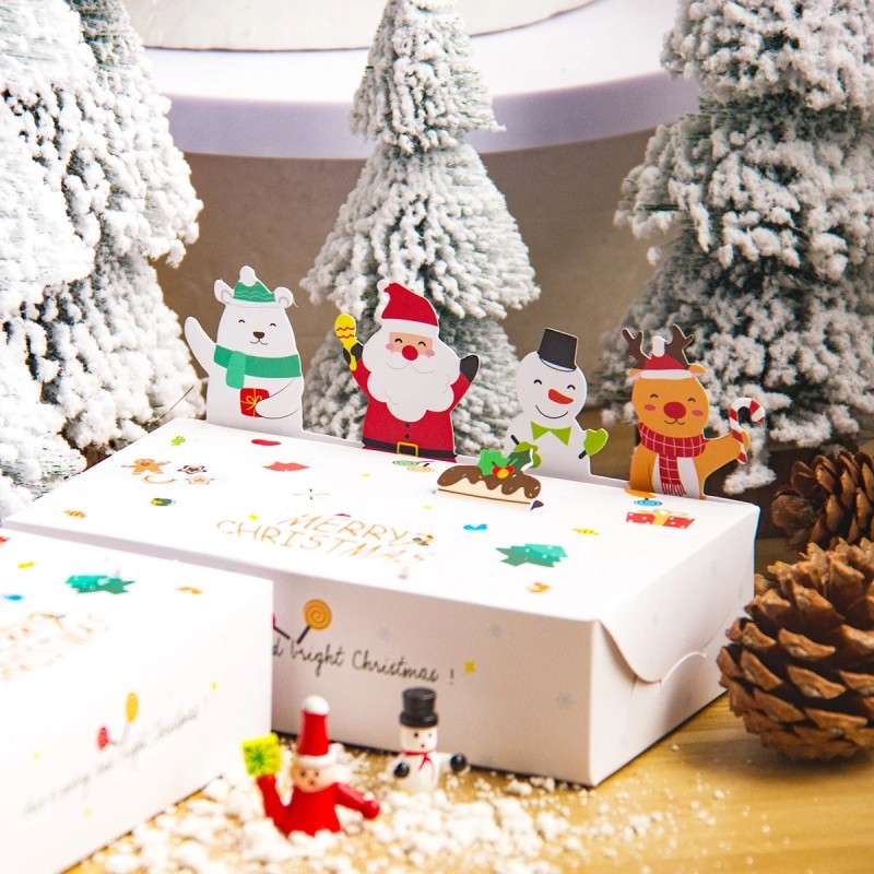 Ông Già Noel Người Tuyết Nai Sừng Tấm Hộp Quà Giáng Sinh Năm Mới Tiệc Gia Đình Trẻ Em Kẹo Hộp Bánh Quy