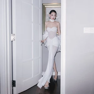 Cutenew Váy Maxi Thường Ngày Mất Tay Skinny Lưng Quấn Mông Cá Tính Nhìn Mỏng Hơn Câu Lạc Bộ Đa Năng Đảng Bầu Không Khí Phong Cách 2024 Nóng Mới