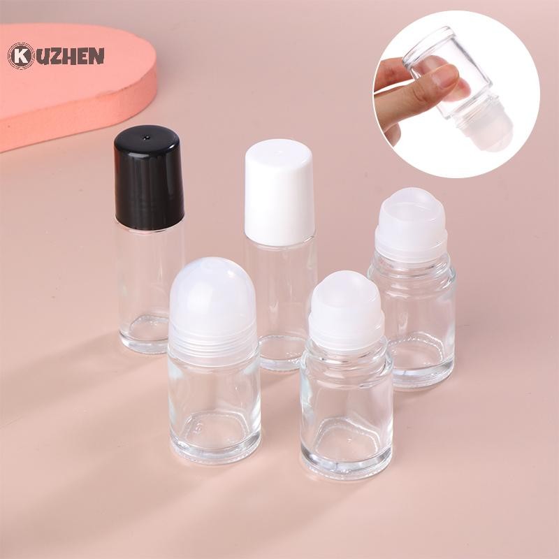 Kuzhen 30 / 50ml Thủy Tinh Rỗng Có Thể Đổ Lại Cuộn Trên Chai Con Lăn Nhựa Chai Chống Rò Rỉ Cosmeitic Hộp Đựng Cho s HOT