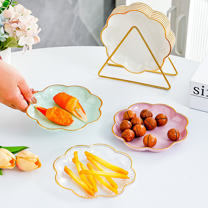 1 / 4 Miếng Ánh Sáng Sang Trọng Hình Hoa Dim Sum Món Ăn Xương Nhựa Đĩa Đĩa Ăn Nhẹ Đĩa Rác Thực Phẩm Đĩa Bánh Đĩa Trái Cây Đĩa Gia Vị Đĩa Bữa Ăn Đĩa Xương Khay Đựng Rác