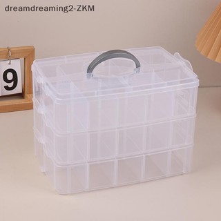 [Dreamdreaming] Hộp đựng đồ trang sức bằng nhựa trong suốt 3 lớp Hộp hoàn thiện dung tích lớn Vòng cổ Nhẫn Bông tai Hộp trang trí [zkm]