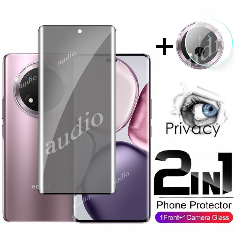 Màn hình riêng tư Honor X9C 5G 2in1 có màng ống kính cho Honor X9C HonorX9C 5G 2024 Bảo vệ màn hình riêng tư Phim kính cường lực cho Honor X9C X9C HonorX9C 5G Camera trước Phim chống gián điệp