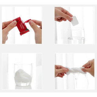 -Khăn Viên Nén Du Lịch 20x26 cm Bằng Cotton Dùng Một Lần Siêu Tiện Lợi
