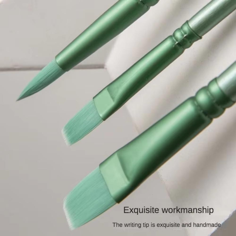 SAIA 4 / 6 chiếc Bàn chải màu nước, Đầu tròn nhọn bằng Nylon vẽ tay màu nước, Quà tặng sinh viên nghệ thuật dành cho người mới bắt đầu Chất liệu vẽ tranh tóc mềm