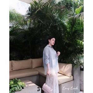 Set ren 3 chi tiết áo sơ mi chân váy ren và áo bra cao cấp dành cho nữ mặc đi chơi du lịch biển xinh - LL