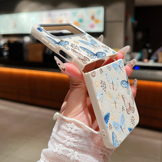 Ốp Họa Tiết Bướm Cho Samsung Galaxy Z Flip7 Flip6 Flip5 Flip4 Flip3 Flip 7 6 5 4 3 5G Họa Tiết Da Mềm TPU Gấp Điện Thoại
