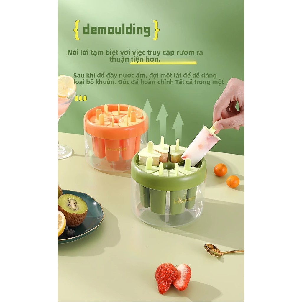 Khuôn Làm Kem Cấp Thực Phẩm Có Nắp Trẻ Em Popsicle Máy Xay Hộ Gia Đình Kem Tự Chế Dụng Cụ Tiện Dụng