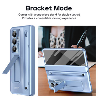 Dành Cho Samsung Galaxy Z Fold 7 Fold7 W25 Z Fold SE Gấp Đặc Biệt 6 Slim 6 5 4 Bản Lề Bảo Vệ Toàn Diện Vỏ Da PU Kính Cường Lực Phim Có Bút Cảm Ứng Gấp Giá Đỡ
