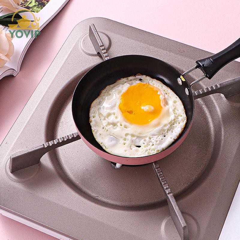 Chảo Chiên YOVIP Ngăn Inox Nồi Cảm Ứng Tròn Chiên Nhỏ Ăn Sáng Trứng Có Tay Cầm Dài Tiện Ích Nhà Bếp VN