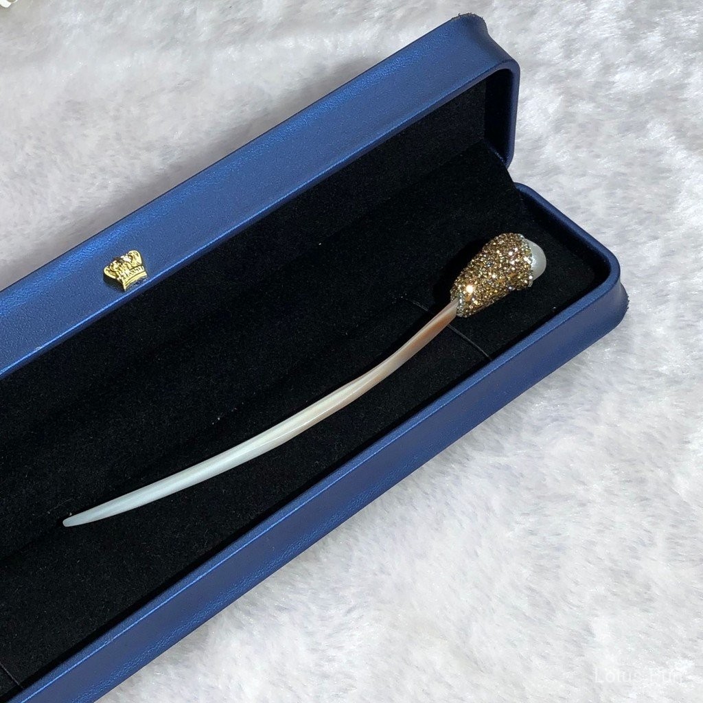 Cá tính vỏ ngọc trai tự nhiên đính kim cương trâm cài tóc Vintage khí chất cổ tích tóc trang trí cổ điển tinh tế thời trang hiện đại đơn giản búi tóc