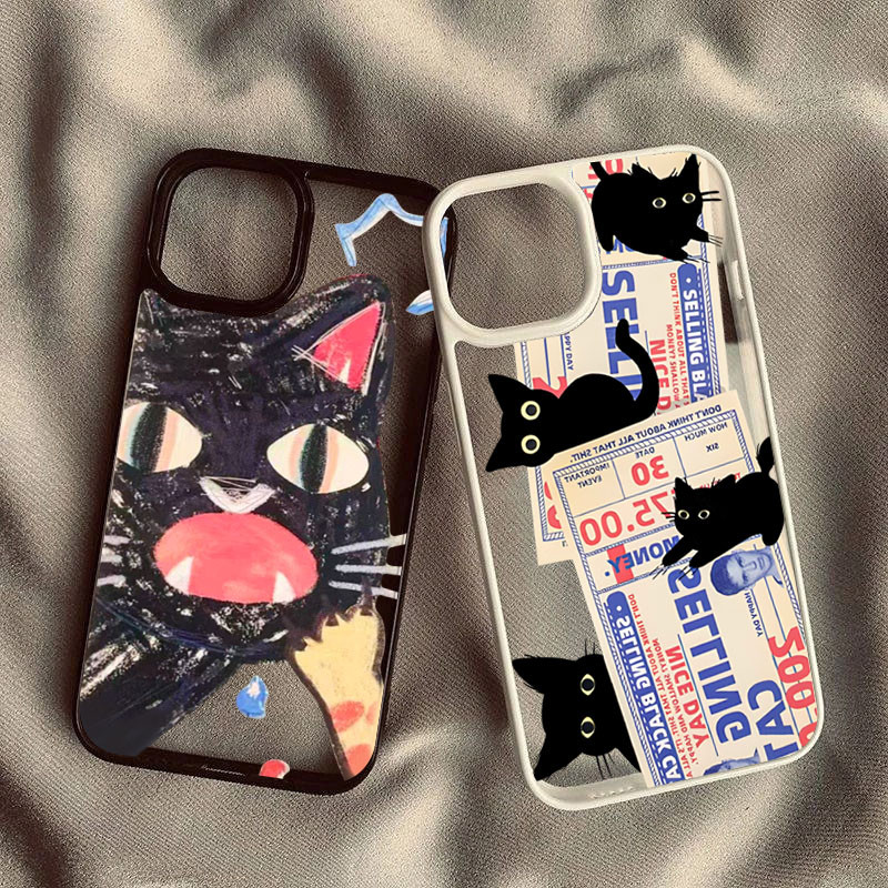 Dành Cho Samsung S25 S24 Ultra S23 S24 FE S23 S22 S21 Plus S20 S21 FE Graffiti Tem Mèo Silicon Trong Suốt Chống Sốc