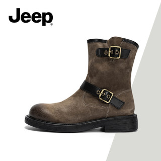JEEP Nữ Mùa Xuân Mới Về Giày Chelsea Cổ Điển, Phong Cách Moodboard, Da Thật, Giày Bốt Đen Đa Năng Thời Trang