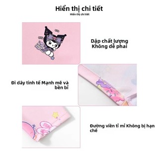 Đồ bơi liền thân bé gái Kuromi dễ thương - váy bơi hoạt hình kèm mũ và quần bảo vệ