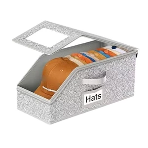 SA Caps Hộp đựng lưu trữ Hộp đựng trong suốt Cửa sổ có khóa kéo