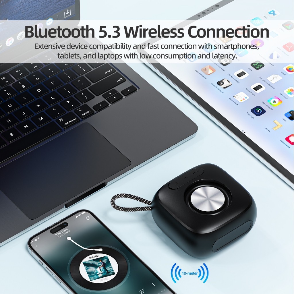 𝐓𝐞𝐜𝐡 𝐒𝐭𝐨𝐫𝐞 Loa Bluetooth  TWS 5.3 không dây có dây buộc Loa Mini di động Thẻ TF có thể sạc lại