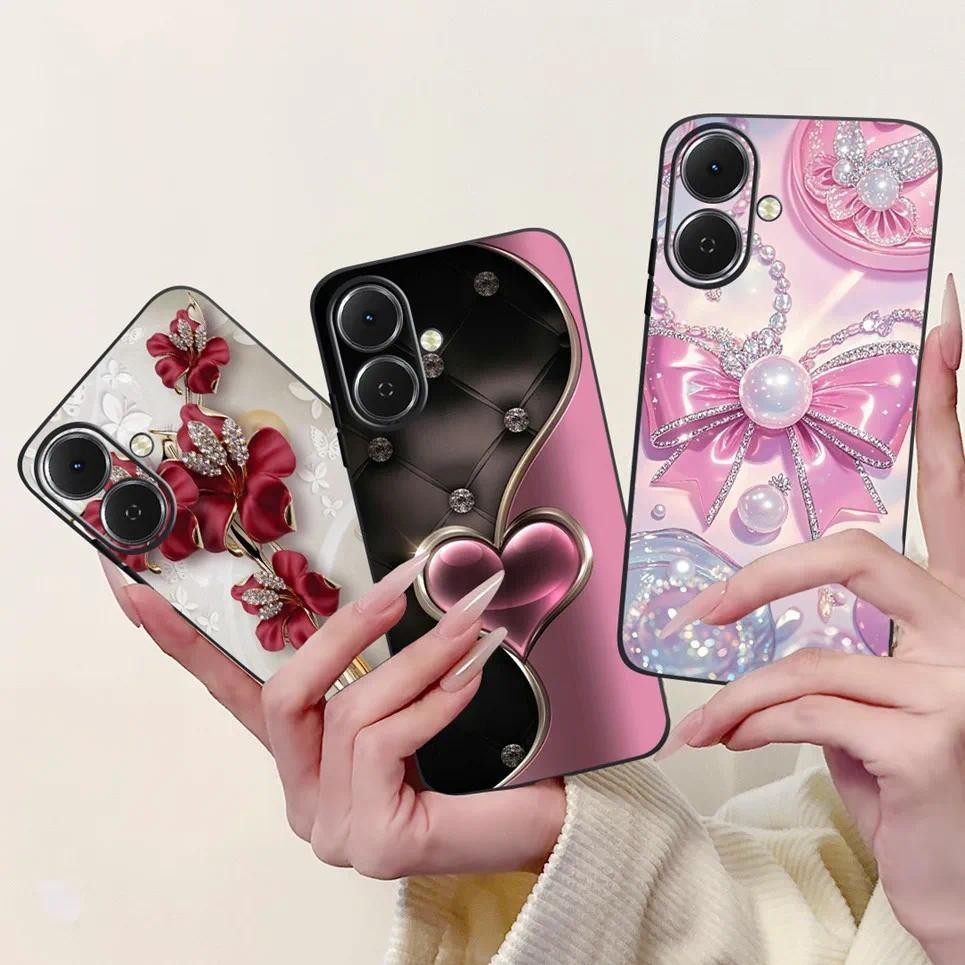 6.67 "Dành Cho Tecno Spark GO 2 KM4 SparkGO GO2 Ốp Điện Thoại Hoa Bướm Sang Trọng Nữ Tính 2D In Vỏ Mềm Trong Suốt TPU Ốp Lưng