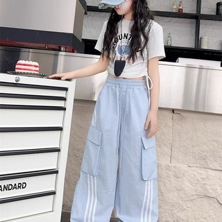 Bộ đồ bé gái phong cách hiphop cá tính – Áo thun ngắn tay + quần cargo ống rộng thời trang