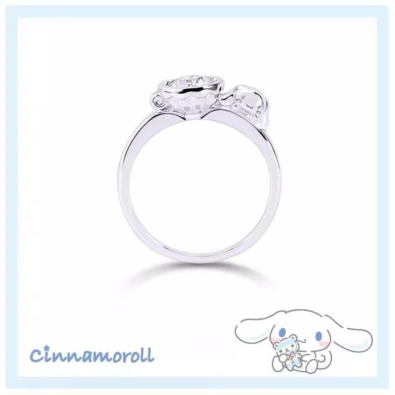 Cinmamoroll Moissanite Series Chó Lớn Hạnh Phúc Cà Phê Đơn Nhẫn Kim Cương Thời Trang Cao Cấp Phụ Kiện Tay