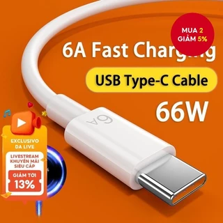 Dây Cáp Sạc Nhanh usb Loại c 66w 6a Cho xiaomi redmi poco huawei honor oppo vivo oneplus