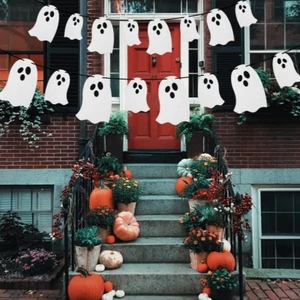 Treo biểu ngữ ma ma ma trắng Cờ ma Halloween - Trang trí ngôi nhà ma ám