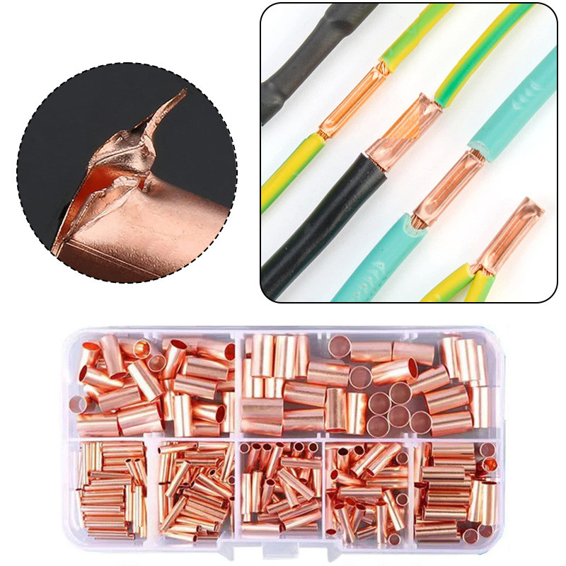 Hộp 250 Đầu Cos Đồng V-5.5 Dùng Cho Dây Điện 1-6mm, Nối Nhanh, Dẫn Điện Tốt