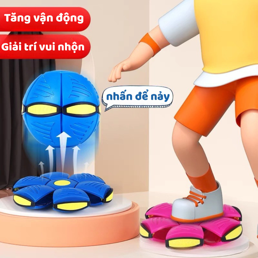 Bóng Ma Thuật Tự Nảy Biến Hình Đĩa Bay Có Đèn Sáng, Đồ Chơi Vận Động Ngoài Trời Cho Trẻ Em DINO