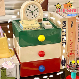 [3-5 Ngày Đến] Hộp Bảo Quản Màu Dopamine Hộp Đựng Nhựa Cho Ngăn Kéo / Bàn Làm Việc, Hộp Đựng Mỹ Phẩm & Trang Sức Đa Năng, Thiết Kế Nhỏ Gọn 1 / 2 / 3 Gói