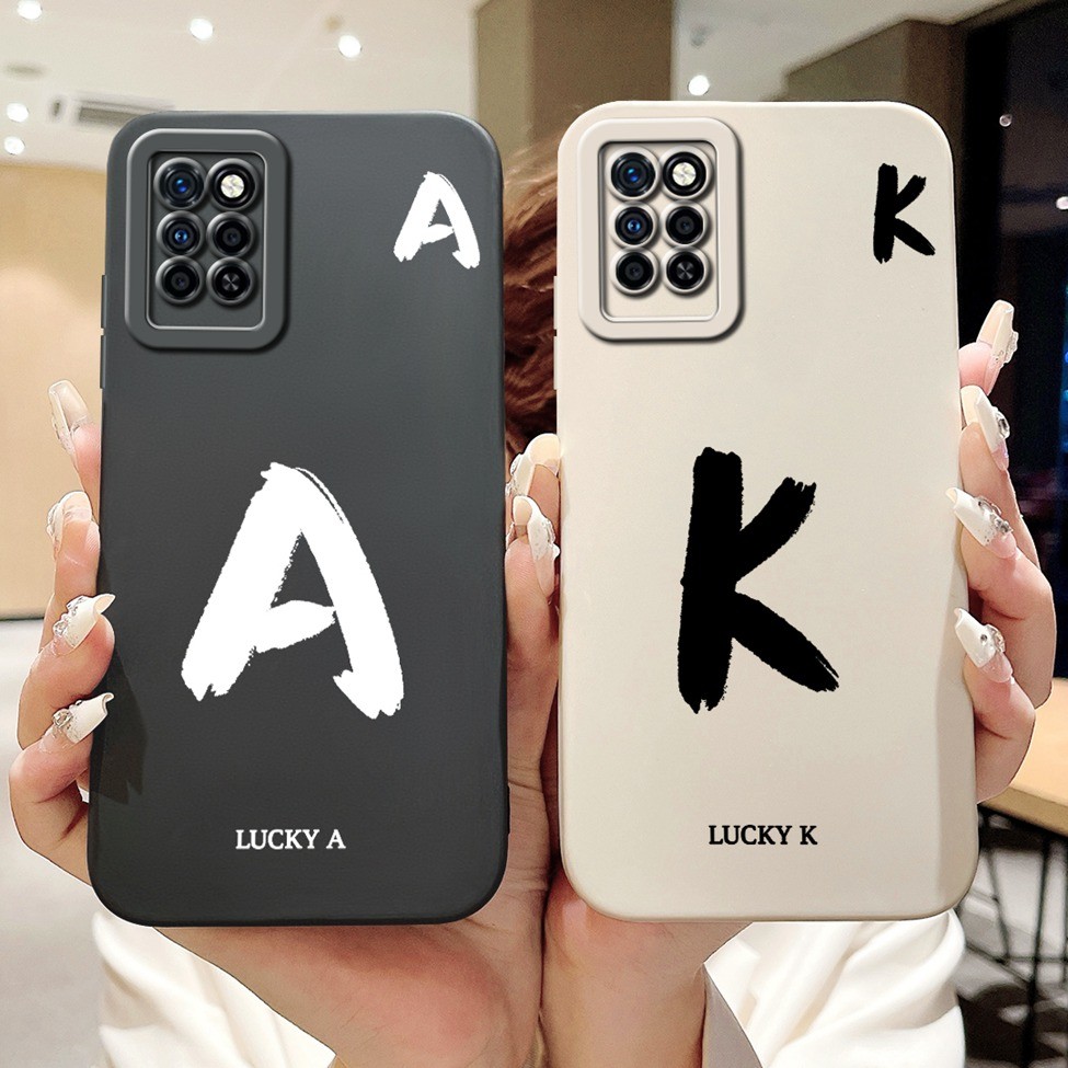 Infinix Note 10Pro X695 X695D Ốp lưng Infinix Note 10 Pro Chữ thời trang đơn giản Thiết kế họa tiết A-Z Ốp lưng chống sốc bằng silicon