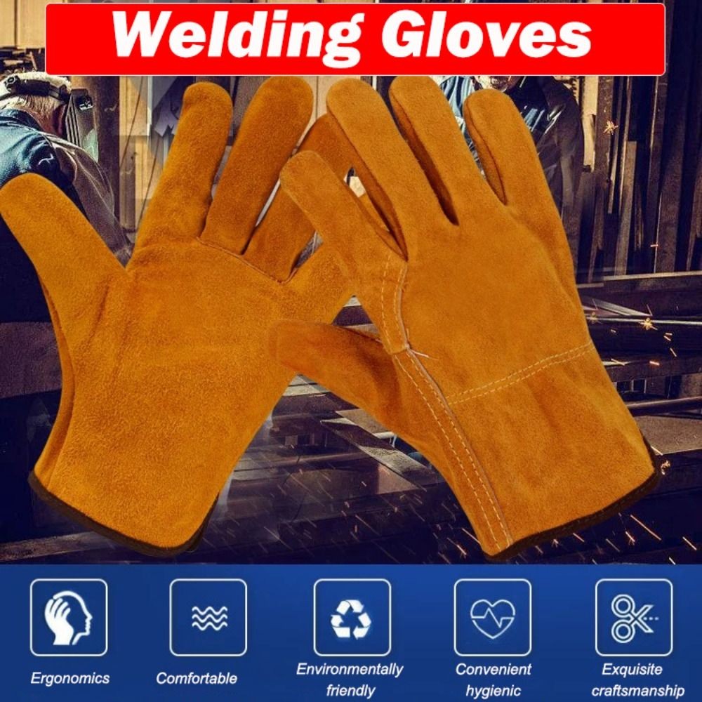 Găng Tay Lao Động YMIFI, Găng Tay Hàn Chịu Nhiệt Độ Cao Mềm, Da Bò Chống Mài Mòn Bảo Vệ An Ninh Sân Vườn