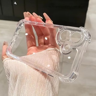 Ốp lưng trong suốt chống sốc sang trọng cho iPhone 16 15 14 13 12 11 Pro Max X XR XS Max 7 8 Plus Vỏ bảo vệ ống kính máy ảnh trong suốt T05