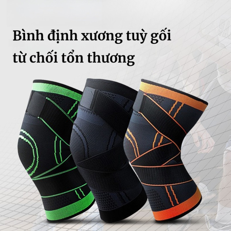 Bó gối có dây quấn trợ lực vải dệt kim 3D thoáng khí AL7720 Đai Quấn Bảo Vệ Đầu Gối（1 đôi）