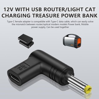 Type C To DC Power Adapter 12 Volt 90 Degree Type C USB Connector Type C Female Input to DC 5.5x2.5mm 5.2x2.1mm fotvn