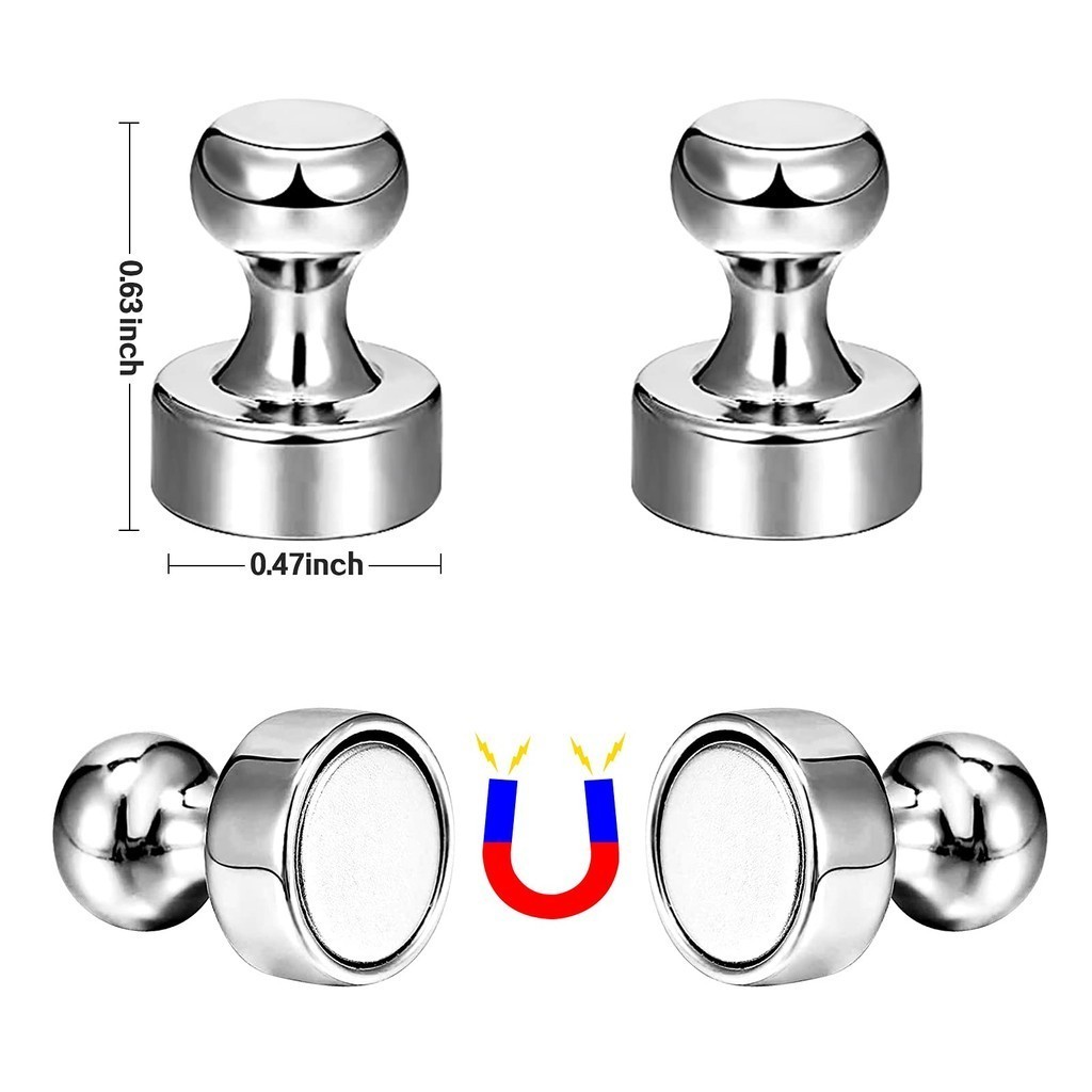 【COD】Nam Châm Núm Inox Có Tay Cầm Treo Vật Dụng Gọn Gàng Trên Bảng Sắt Cửa Tủ Kim Loại