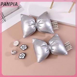 PANPIA-Nhiều Màu Sắc Nơ Phụ Kiện Giày Thời Trang Thanh Lịch Quyến Rũ Giày Cho Tất Cả Trận Đấu Vintage Khóa Giày Trang Trí Dễ Thương Bowtie