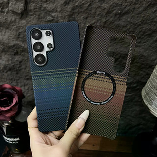 Vỏ sợi Carbon siêu mỏng Thích hợp cho vỏ PC chống sốc Samsung Galaxy S25 S24 Ultra Plus Thích hợp cho vỏ từ tính S25Ultra.
