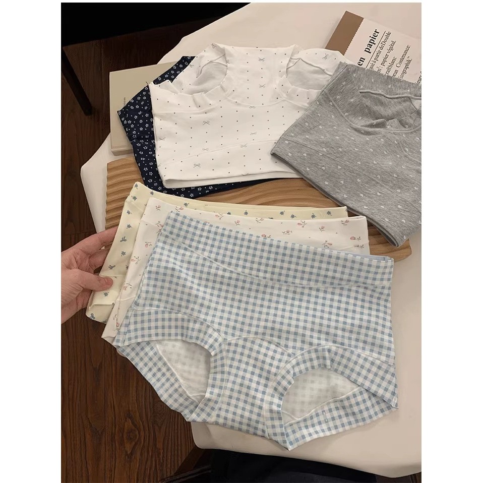 Quần Lót Bé Gái Cotton Nguyên Chất Kích Thước Lớn Cotton Kháng Khuẩn Đáy Cao Nữ Quần Đùi Nữ