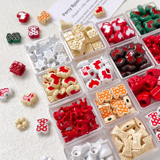Dopamine Giáng Sinh Series Đầy Màu Sắc Tình Yêu Hộp Quà Tặng Hạt Miếng Đệm Hạt diy Handmade Vòng Tay Vòng Cổ Đính Hạt Phụ Kiện