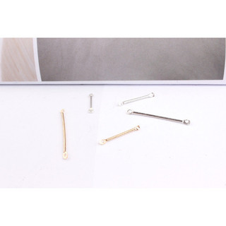 Hoa tai hình tam giác hình học tối giản diy sắt phụ kiện bông tai Bông tai vàng bạc thanh kết nối hai lỗ trang sức Hàn Quốc