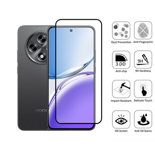 Miếng dán bảo vệ màn hình kính cường lực OPPO Reno 12 F 2 trong 1 cho OPPO Reno 12F 12 11 10 Pro Plus 4G 5G 9D Phim bảo vệ kính + Phim ống kính máy ảnh