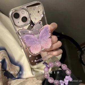 Huiwanju Moumou studio gương bướm thích hợp cho Apple 14 iPhone 13 vỏ điện thoại 12 promax girl CFMY