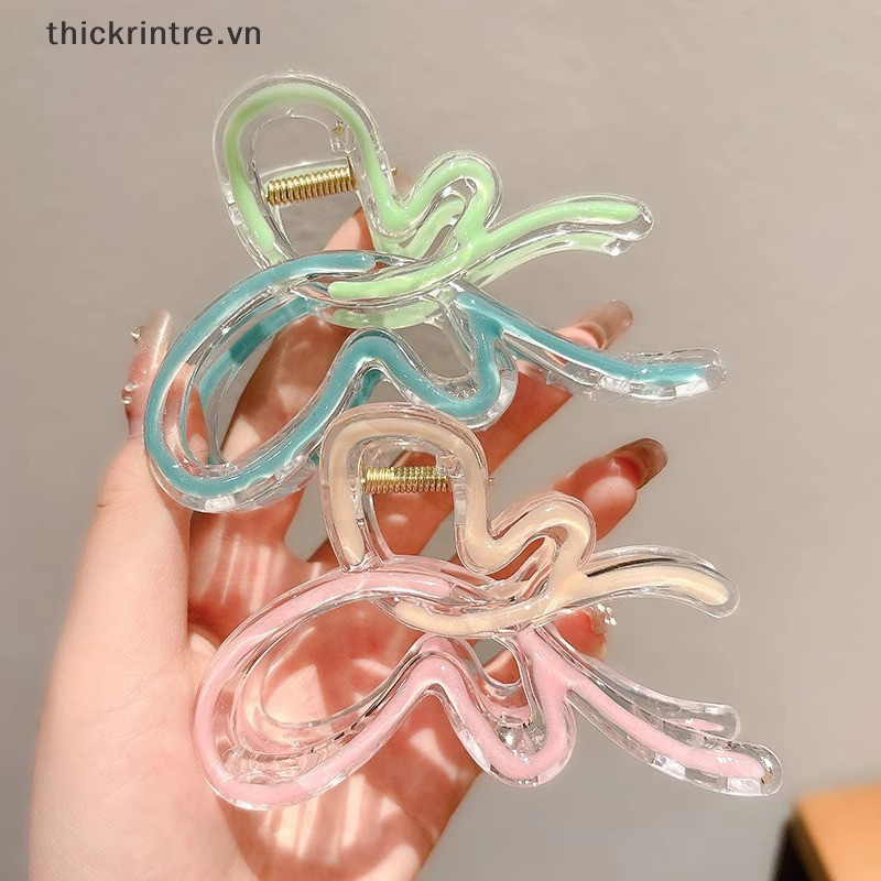 THI Gradient Màu Kẹp Tóc Cho Nữ Hairgrips Acrylic Vuốt Tóc Kẹp Tóc Phụ Kiện Tóc Thanh Lịch Bé Gái Mũ VN
