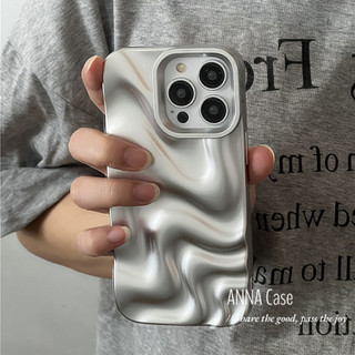 Ốp điện thoại silicon sóng không đều màu trơn sang trọng cho iPhone16 Pro Max 15 14 13 12 11 Pro Max Vỏ bảo vệ camera chống sốc Vỏ mềm chống rơi