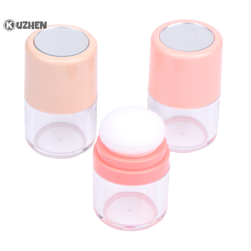 Kuzhen Hộp Rời Có Thể Đổ Lại Trong Suốt Với Puff DIY Hộp Đựng Mỹ Phẩm Blusher Thành Hộp Đựng Bình HOT