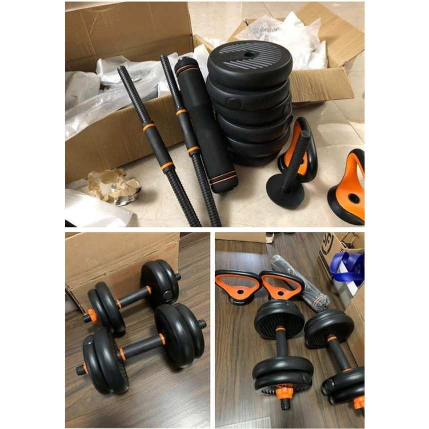 Bộ tạ đa năng 4 in 1 loại 30Kg, tạ tay, tạ đơn tháo lắp điều chỉnh giá rẻ tại nhà
