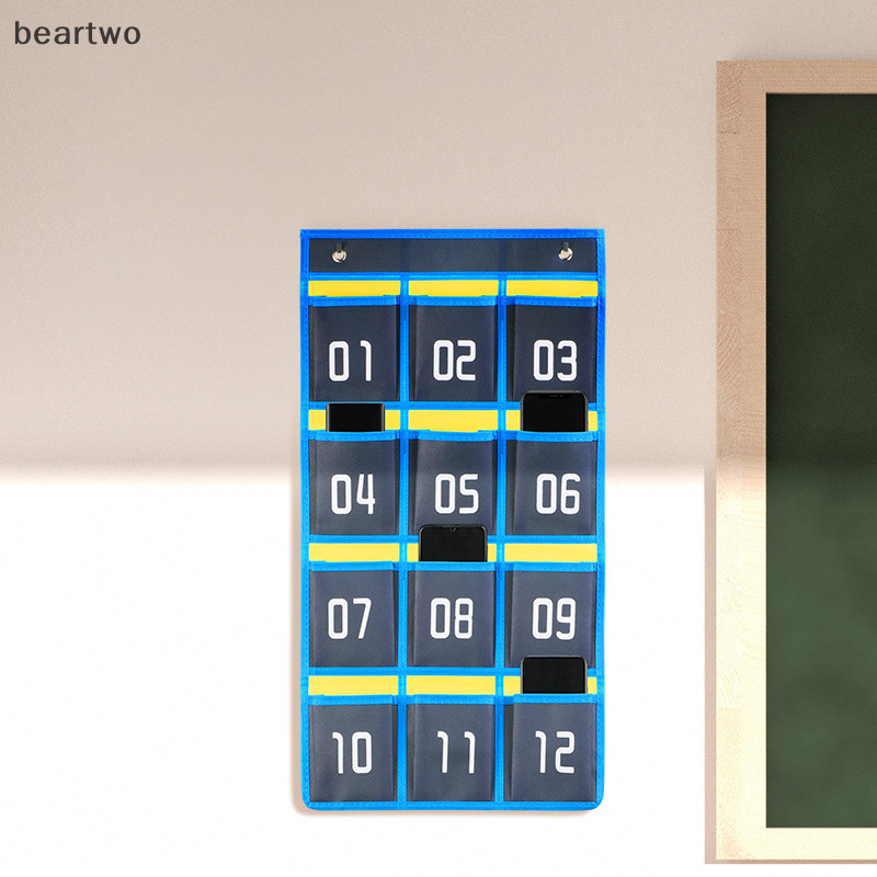 < Beartwo > Biểu đồ bỏ túi được đánh số trên cửa Dụng cụ học tập tại nhà Túi lưu trữ trang trí lớp học cho điện thoại di động Giá đỡ máy tính Đẹp