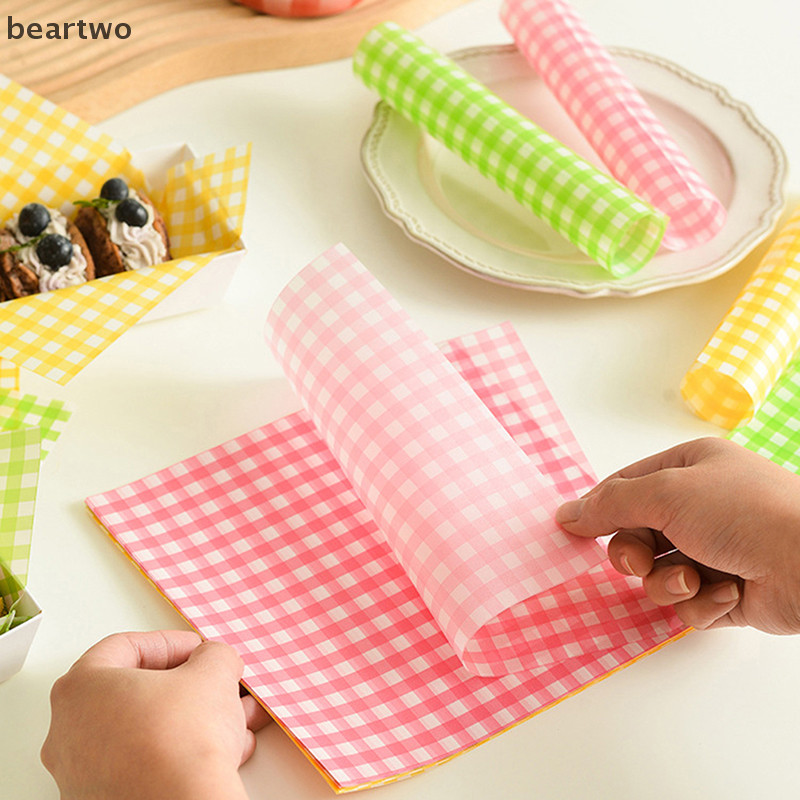 < Beartwo > 100 Chiếc Giấy Sáp Sandwich Giấy Bọc Chống Mỡ Giấy Chiên Không Khí Đẹp