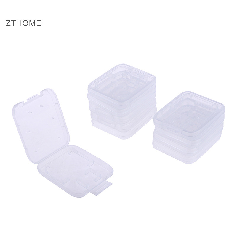Zthome 10 Cái Hộp Bảo Quản Thẻ Nhớ TF CF Trong Suốt Hộp Bảo Vệ HOT