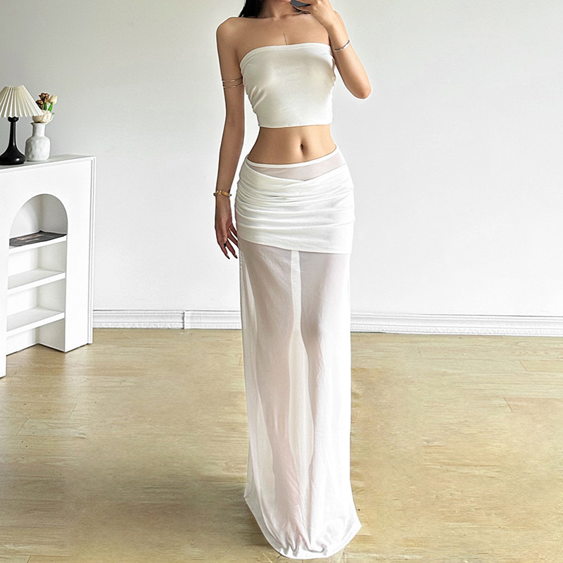 Cutenew Lưới Chắp Vá Váy Dài Nữ Mùa Hè Thanh Lịch Cao Cấp Bodycon Váy Maxi
