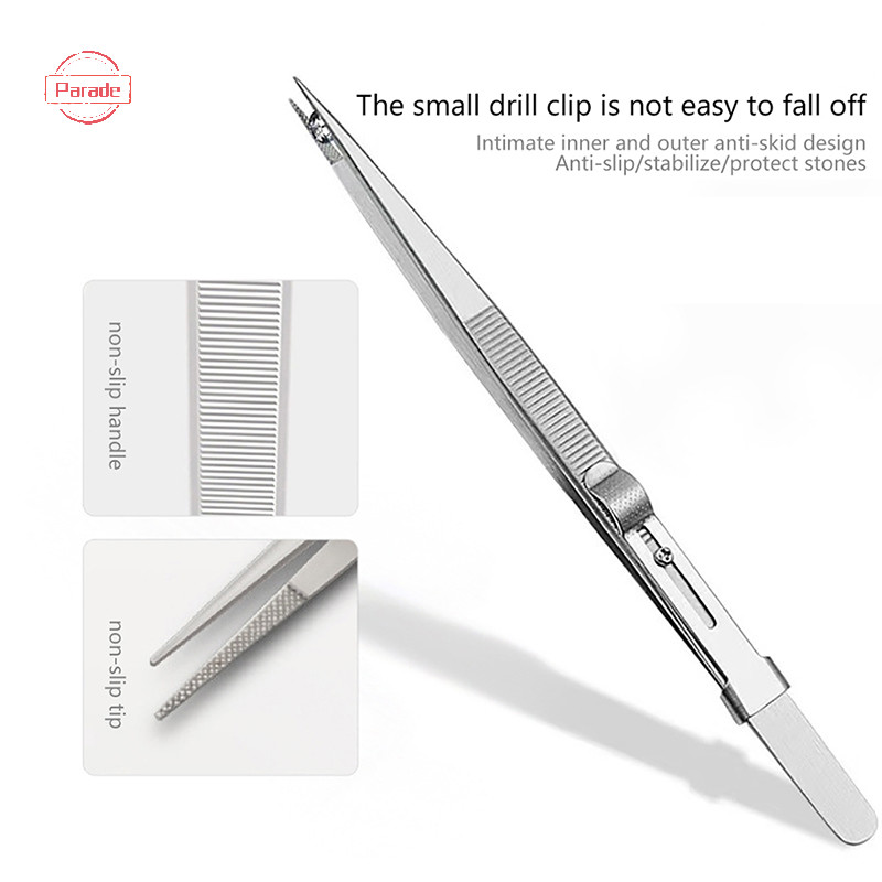 Nhíp bằng thép không gỉ diễu hành Trang sức Khóa cố định cho DIY Gem VN